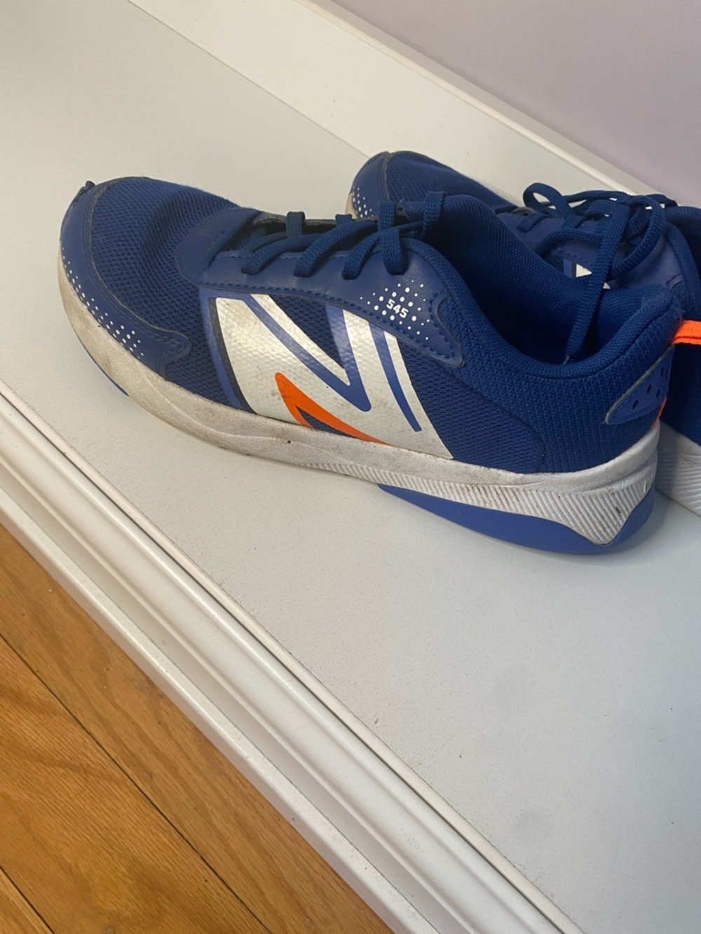 New Balance Blue Kids Sneakers with Orange and White Details - Picture 7 of 12